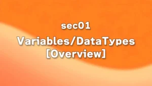 sec01 - Overview of Variables and Data Types