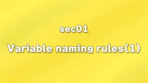 sec01 - 変数の命名規則(1)