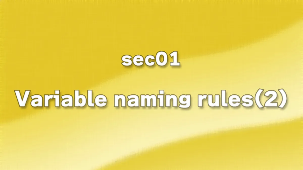 sec01 - Variable naming rules(2)
