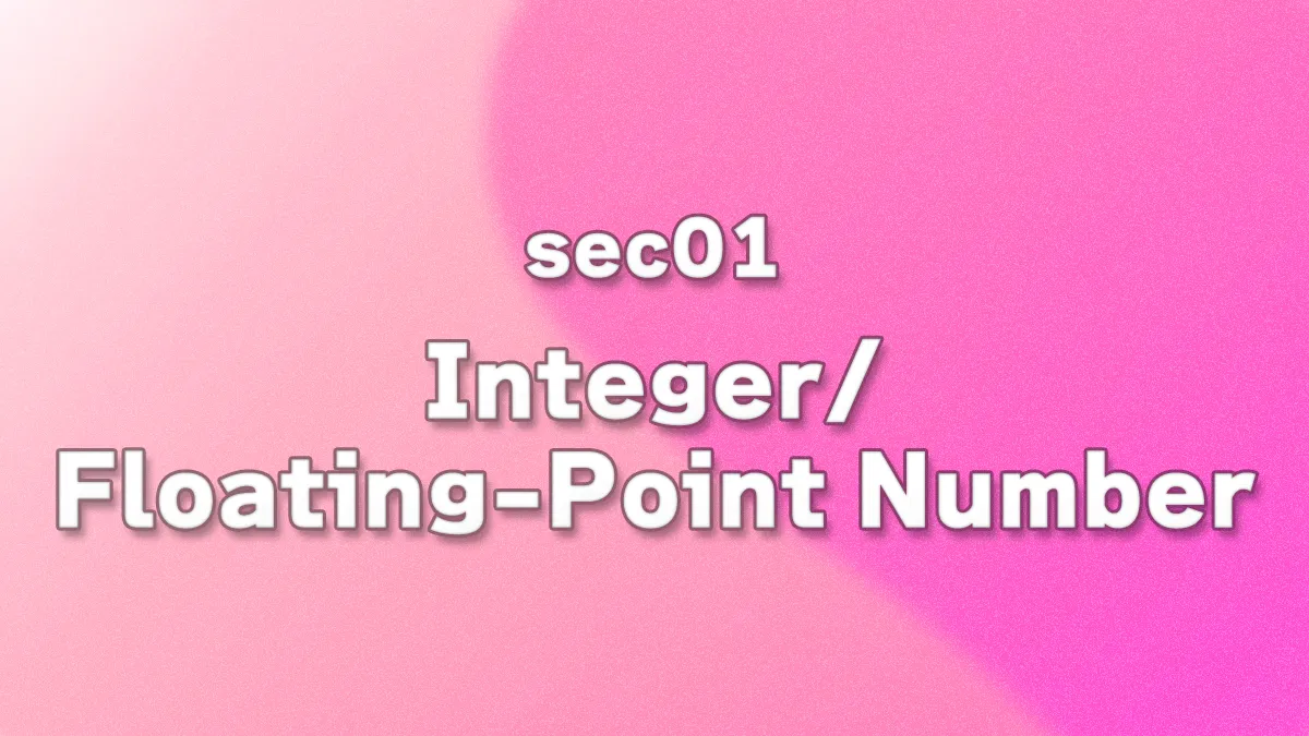 sec01 - Integer/Floating-Point Number
