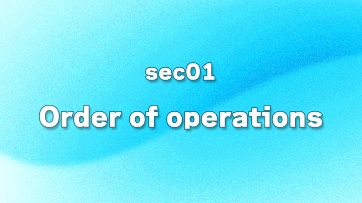 sec01 - Order of operations