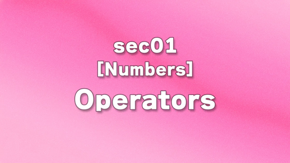 sec01 - Arithmetic Operators