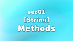 sec01 - String methods