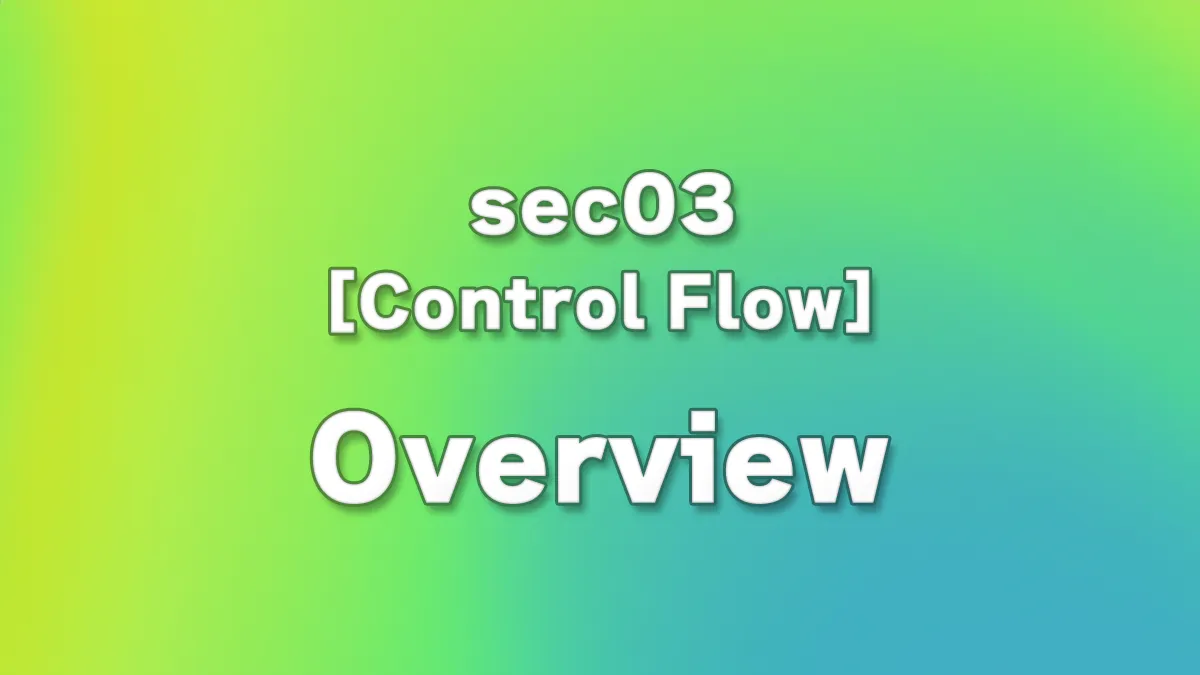 sec03 - Python Control Flow for Beginners: Overview of If Statements, Loops, Functions, and Exception Handling
